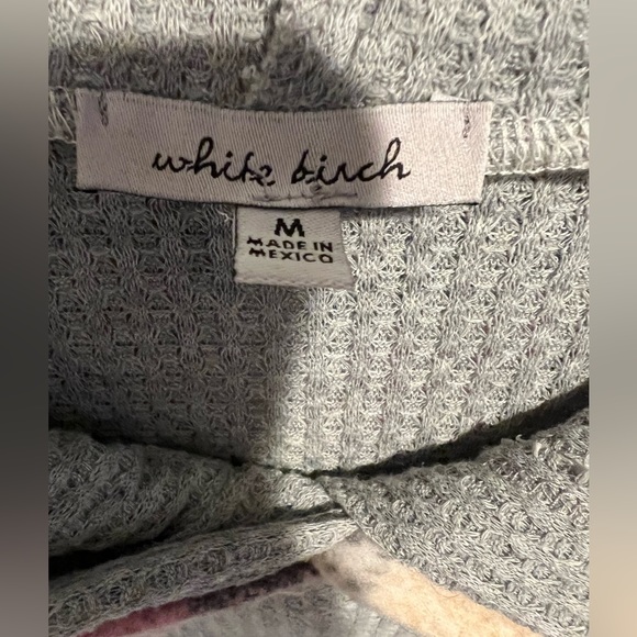 WHITE BIRCH - SUPER SOFT Hoodie / Gray Bodice & Pink Plaid Sleeves & POCKETS - Picture 3 of 8